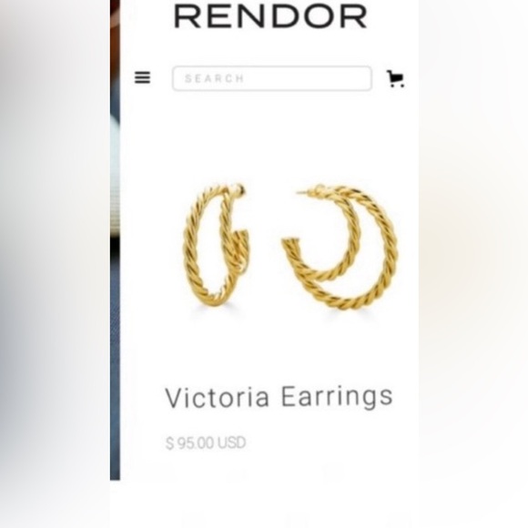 RENDOR victoria twisted double hoops GOLDPLATED - Picture 5 of 8